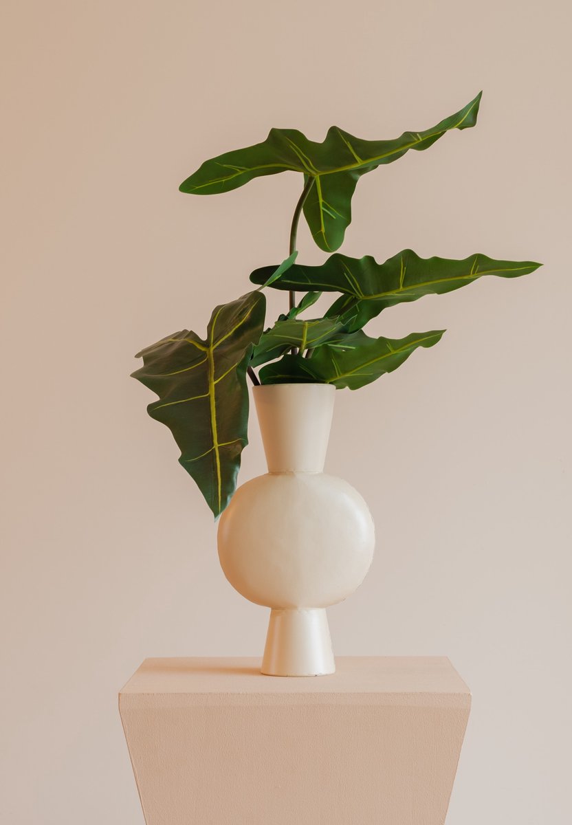 Kunstplant - Kunst plant - Kunstplant in pot - Kunstplant met Pot - Kunstplant in Vaas - Kunstplant voor binnen - 60cm hoog - Alocasia - Moederdag