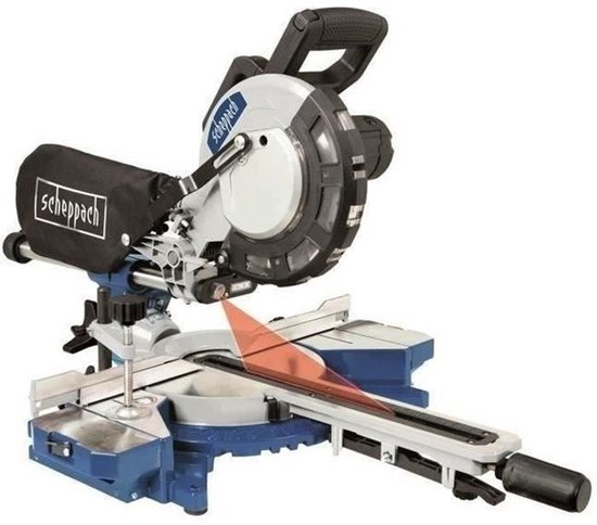 SCHEPPACH 216 mm HM81LXU Elektrische verstekzaag - 2000 W - Met laser, LED en 2 steunverlengingen