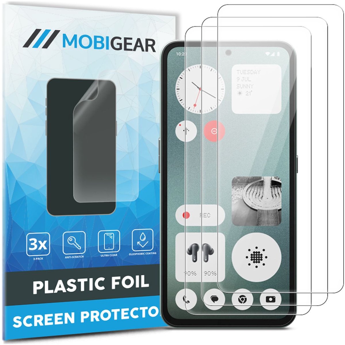 Mobigear Screenprotector geschikt voor Nothing CMF Phone 1 | Mobigear Screenprotector Folie - Case Friendly (3-Pack)
