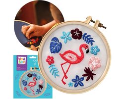 Wow Box - Kit de broderie Flamingo , pack créatif 8+