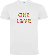 T-shirt Wit avec imprimé coloré « Rasta – One Love – Style musical _ Liberté » Imprimé en couleur Taille L