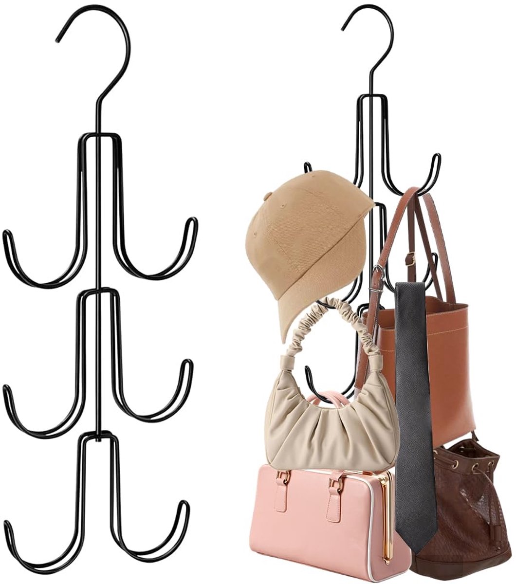 My Ninki ® Praktische Set van 2 Metalen Organizer Hangers voor Kleding en Accessoires
