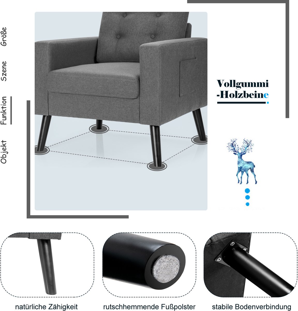 COSTWAY Fauteuil de Sol Pliable, Fauteuil Ergonomique avec Dossier Réglable, Appui-tête Réglable à 6 Positions/Support Lombaire Gris COSTWAY Fauteuil de Sol Pliable, Fauteuil Ergonomique avec Dossier Réglable, Appui-tête Réglable à 6 Positions/Support Lombaire Gris