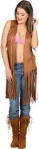 Wilbers & Wilbers - Coachella Festival Kleding - Vest Hippie Cowgirl Kalme Westen Vrouw - Bruin - One Size - Carnavalskleding - Verkleedkleding