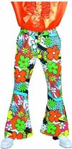 Magic By Freddy's - Hippie Kostuum - Hippie Flower Power Broek Man - multicolor - Medium - Carnavalskleding - Verkleedkleding