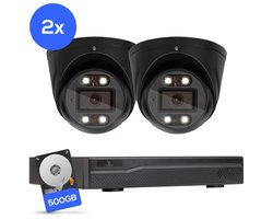 Teceye Compleet Camera Beveiliging Set met 2x POE Camera - Beveiligingscamera - Beveiligingscamera binnen - Beveiligingscamera buiten - CCTV Camera systeem - Beveiligingscamera set - Bewakingscamera set