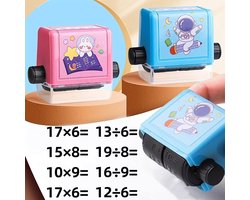 Rekenstempel roller - Stempelset Kinderen - Vermenigvuldigen en Delen - 2 Stukjes Wiskunde Rolstempels - Rekenspelletjes groep 4, groep 5 en 6 - Ik Leer Rekenen - Denkspel