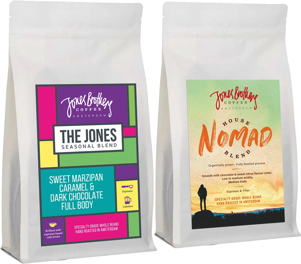 Goedkoopste Jones Brothers Coffee The Blends bundel - specialiteit koffiebonen – 2 x 250 gram