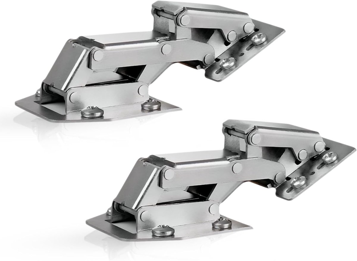 Famanu - Schroefscharnier CH 300 Caravan-scharnier voor opliggende aanslag | staal vernikkeld | schroefband deur & kleppen gewicht 2,1 kg | 2 stuks – meubelscharnier meubeldeuren & kastdeuren