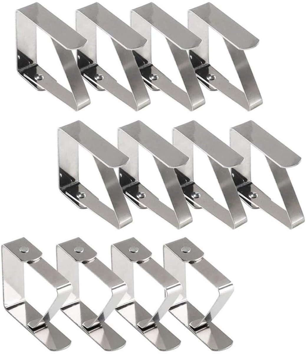 My Ninki ® Tafelkleedklemmen van Roestvrij Staal voor Stabiele Tafelkleden bij Elk Weer, Set van 12 Stuks