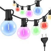 Bol.com JPro Edison 25 Color LED Lichtsnoer Buiten op Netstroom 75 meter Tuinverlichting Multicolor - Buiten Lichtslinger Waterd... aanbieding