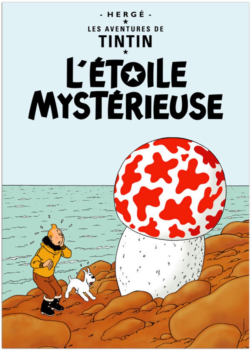 Kuifje Poster - De geheimzinnige ster - 50x70cm - Officiële Kuifje - Moulinsart Poster