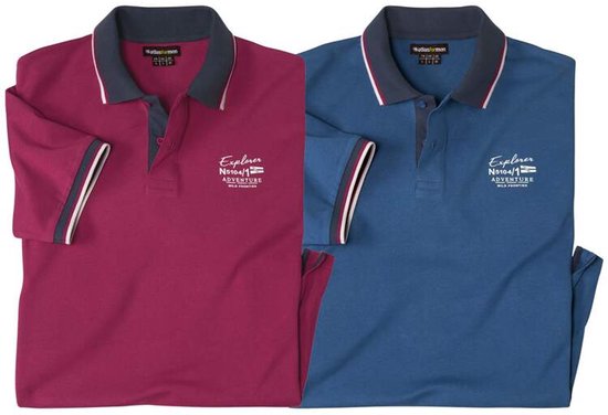 ATLAS FOR MEN - Set van 2 polo’s Explorer - Heren - Verkrijgbaar in grote maten - XXL