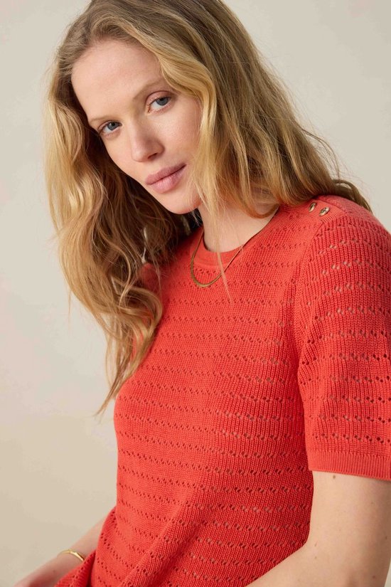 Sissy-Boy - Pull rouge en tricot avec boutons