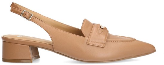 Manfield - Femme - Escarpins à bride arrière en cuir taupe - Taille 42