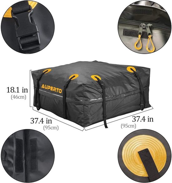 Dakkoffer 450 liter - Opvouwbare Waterdichte Bagagebox voor Reizen - Auto's, Bestelwagens, SUV's — afbeelding 2