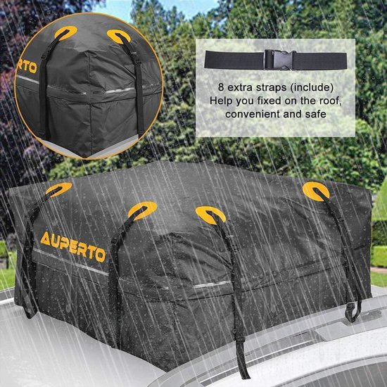 Dakkoffer 450 liter - Opvouwbare Waterdichte Bagagebox voor Reizen - Auto's, Bestelwagens, SUV's — afbeelding 4
