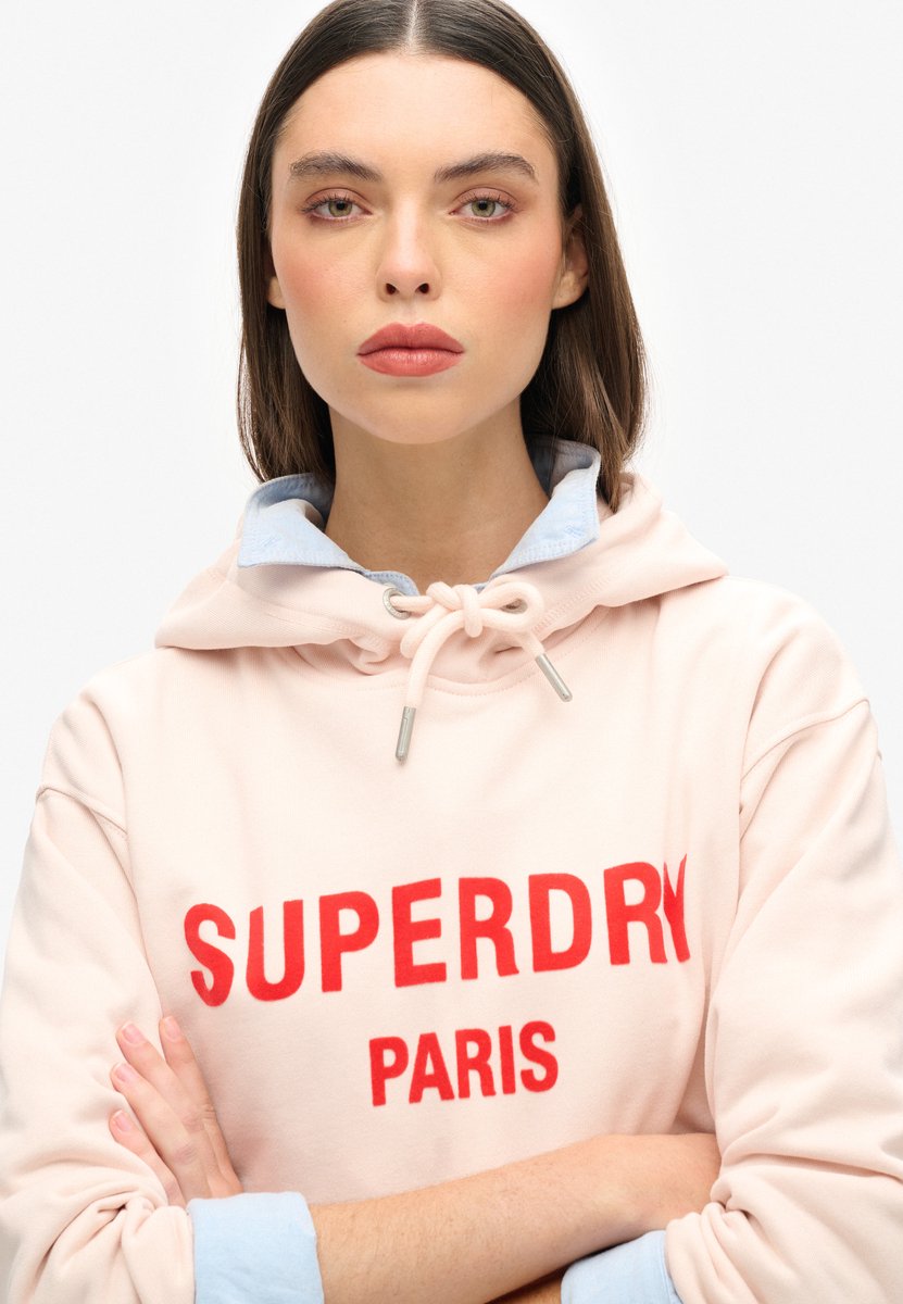 Superdry Sport Luxe hoodie met losse pasvorm Dames Hoodies Roze