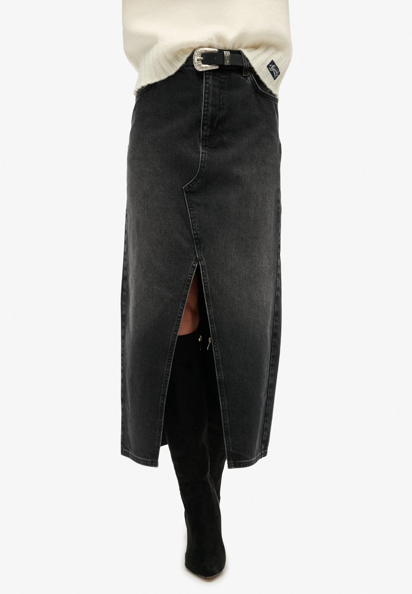 Superdry maxirok met split Dames Rokken Zwart