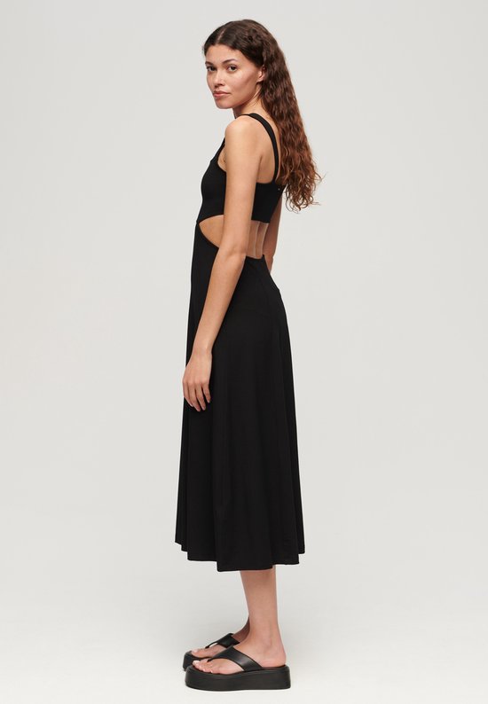 Superdry - Jersey midi-jurk met uitsnijding - Dames - Jurken