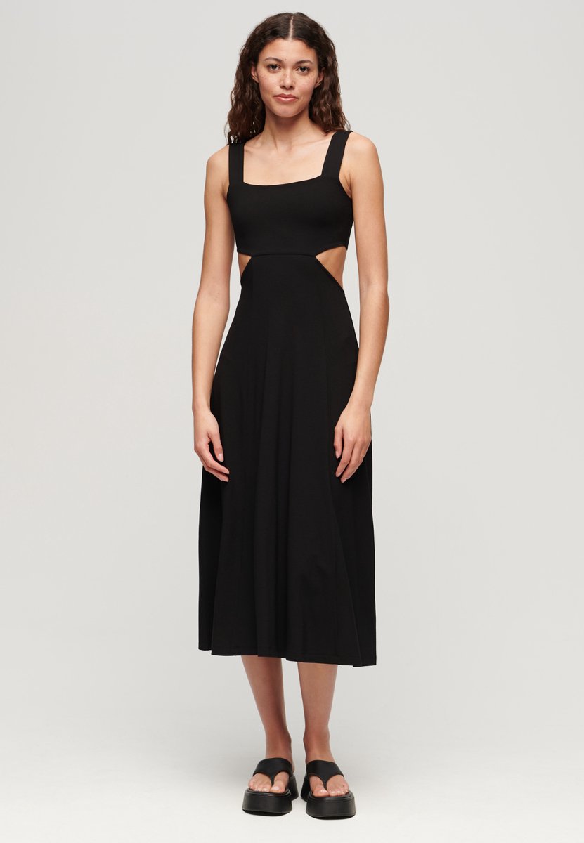 Superdry - Jersey midi-jurk met uitsnijding - Dames - Jurken