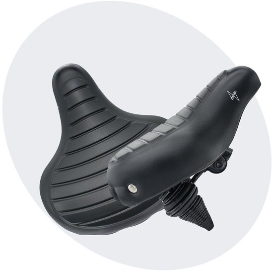 Selle de vélo Voltano Drifter Wave 2.0 – Zwart – Avec collier de selle – Assise large