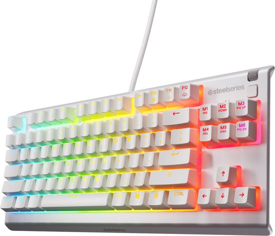 SteelSeries Apex 3 TKL - Wit - RGB Gaming Toetsenbord - US Qwerty - IP32 Waterbestendig