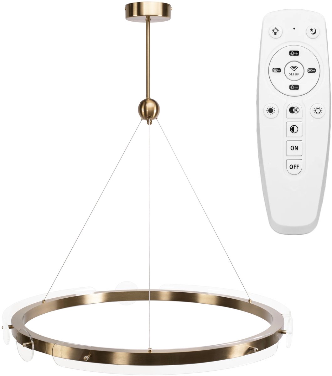 Toolight Led App1549-Cp Hanglamp Geborsteld Goud 80X80X89Cm
