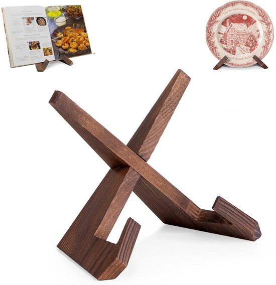 Bordenstandaard - Bordenhouder - Boekstandaard - Borden Display Standaard - 6.5 Inch - Bordenhanger - Bordenrek - Standaard - Houder - Steun - Rek - Hanger - Borden En Boeken - Kookboek - Voor Sierborden - Niet Gemakkelijk Vervormd - Duurzaam - Hout