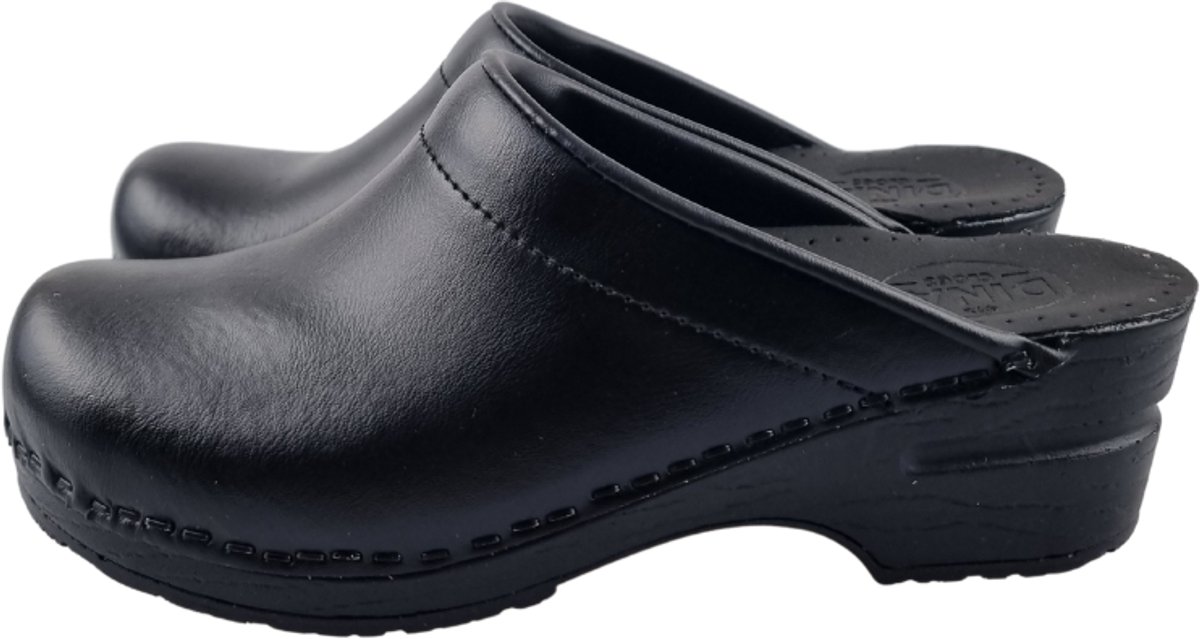 Werkklompen - Schoenklompen - Zorgklompen - PU zool met open hiel - Unisex klompen - TRAA - Zwart - maat 43