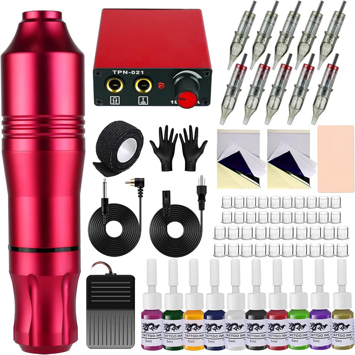 CRLYN® Hoge Kwaliteit Tattoo Machine met Accessoires - Tattoo Machines Draadloos - Tattoo Set