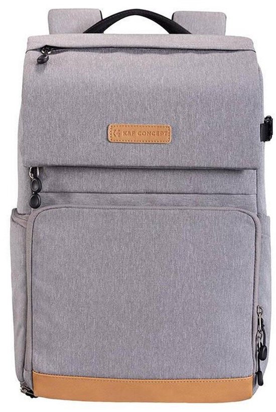 K&F Concept 22L Camera rugzak Grijs/Bruin met regenhoes