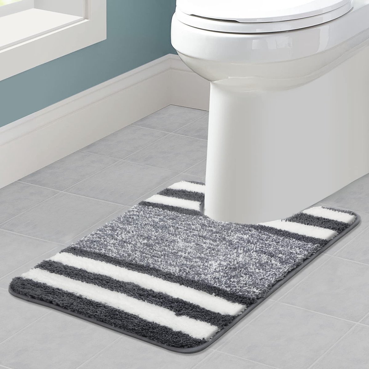 My Ninki ® Absorberende Antislip WC-Mat met Uitsparing en Wasbare Badmat voor Badkamer