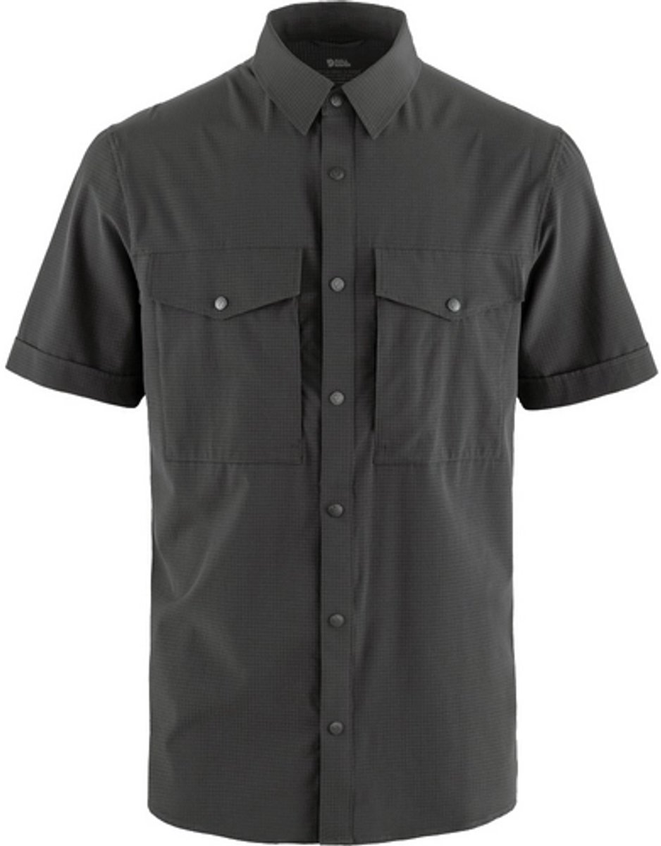Fjallraven Abisko Trekking Shirt SS Men Outdoorblouse Heren Grijs