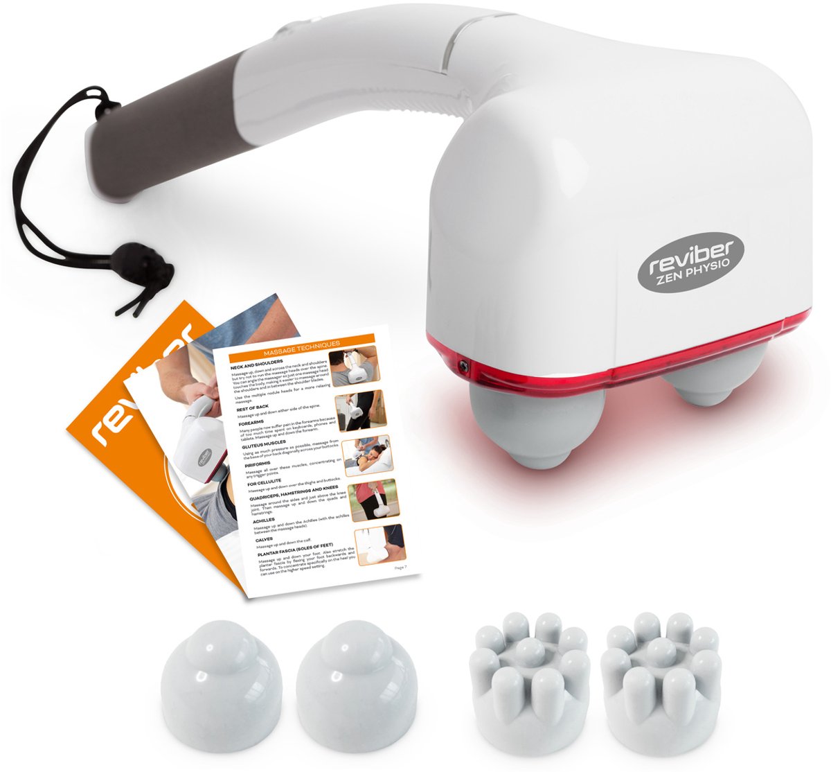 Reviber Zen Physio Sports Massager - krachtig percussie massageapparaat - incl 2 sets massagekoppen - Variabele intensiteit
