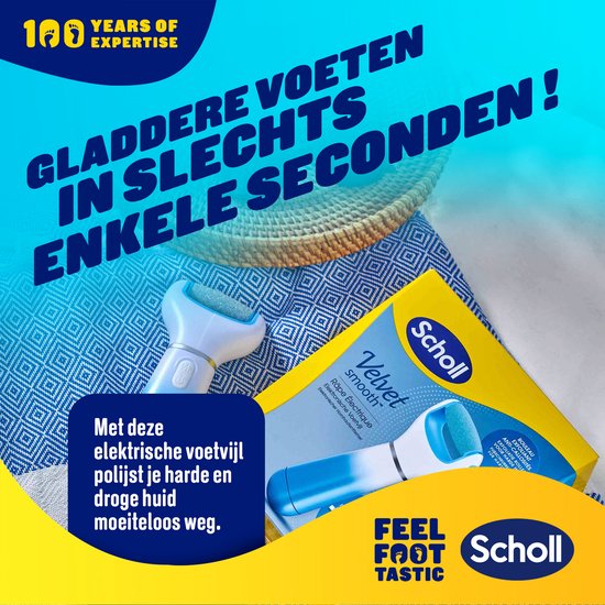 Scholl Velvet Smooth Elektrische Voetvijl - Eeltvijl - Eeltverwijderaar - Exfoliatie en Contour - Draadloos