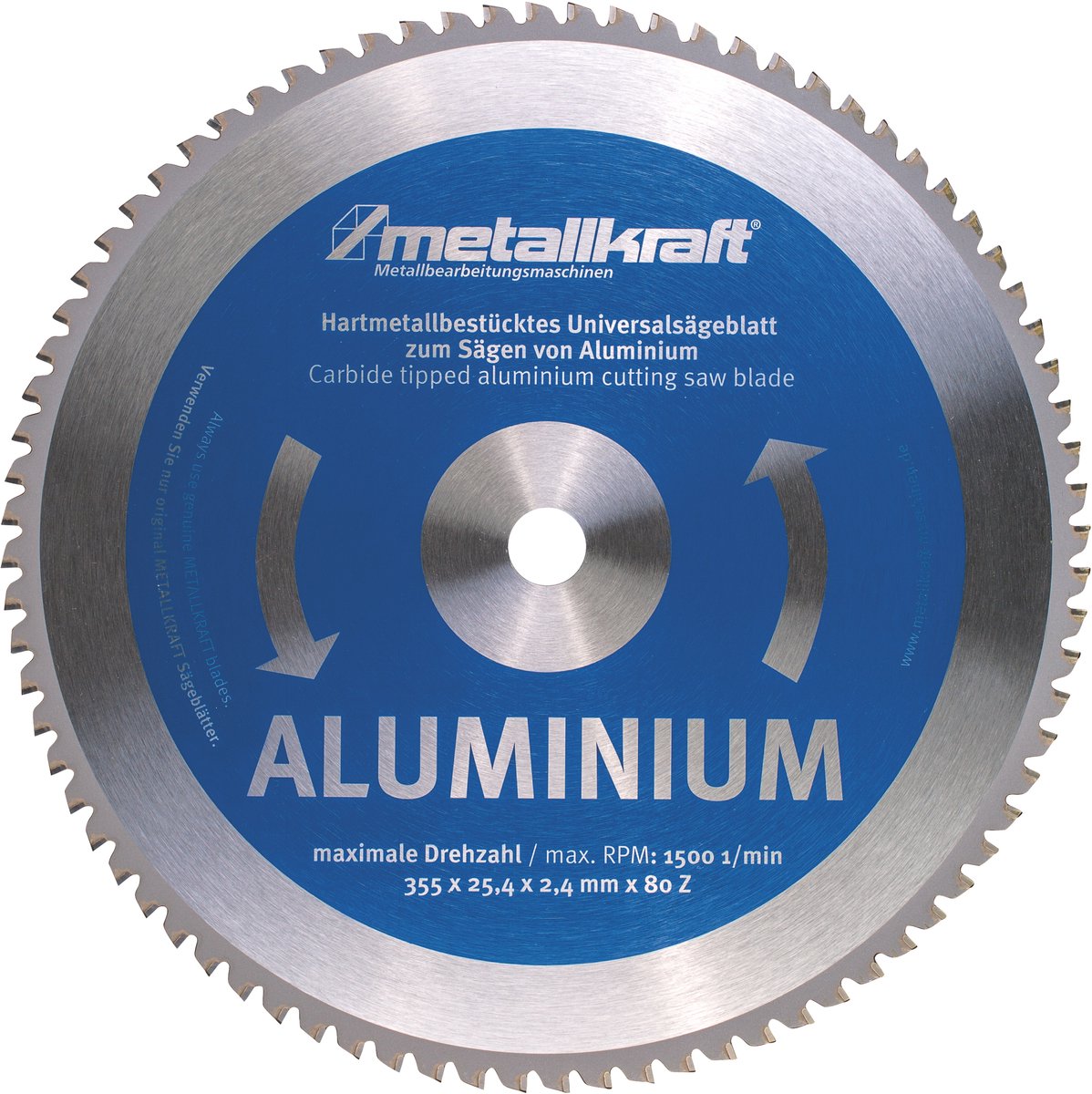 Metallkraft - Zaagblad Aluminium Ø355 x 2,4 x 25,4 mm - Z80 - Voor MTS 356