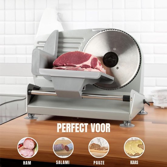 Trancheuse à viande Zylo® - Trancheuse multi-usages - Trancheuse à viande pour la maison - Trancheuse multifonctionnelle avec Ø 190 mm - 27 x 19 x 24 cm - Argent