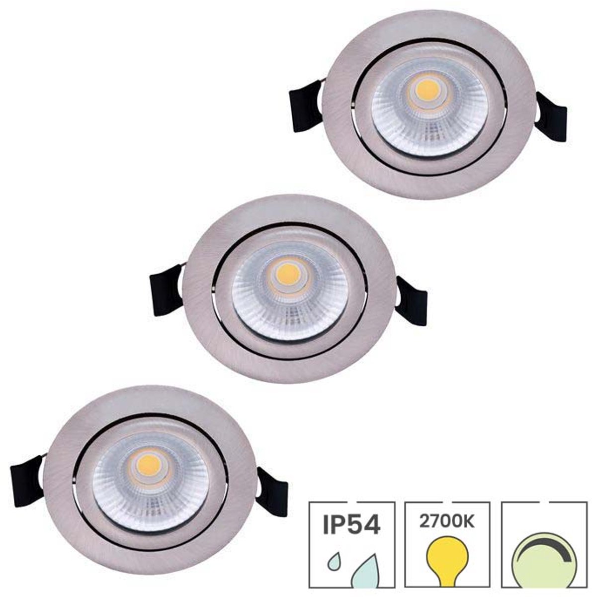 Lybardo - Lage Inbouwspots - 3-pack - 5W - Dimbaar - Waterdicht - Spotjes Inbouw