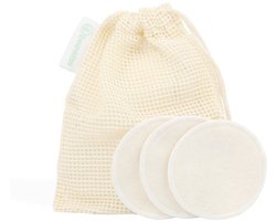 12 Herbruikbare Wasbare Wattenschijfjes | Organisch Katoen | Duurzaam Cadeau | Soft & Organic Cotton | Reusable Makeup Remover Pads | Set with 12 Pads + Mesh Bag