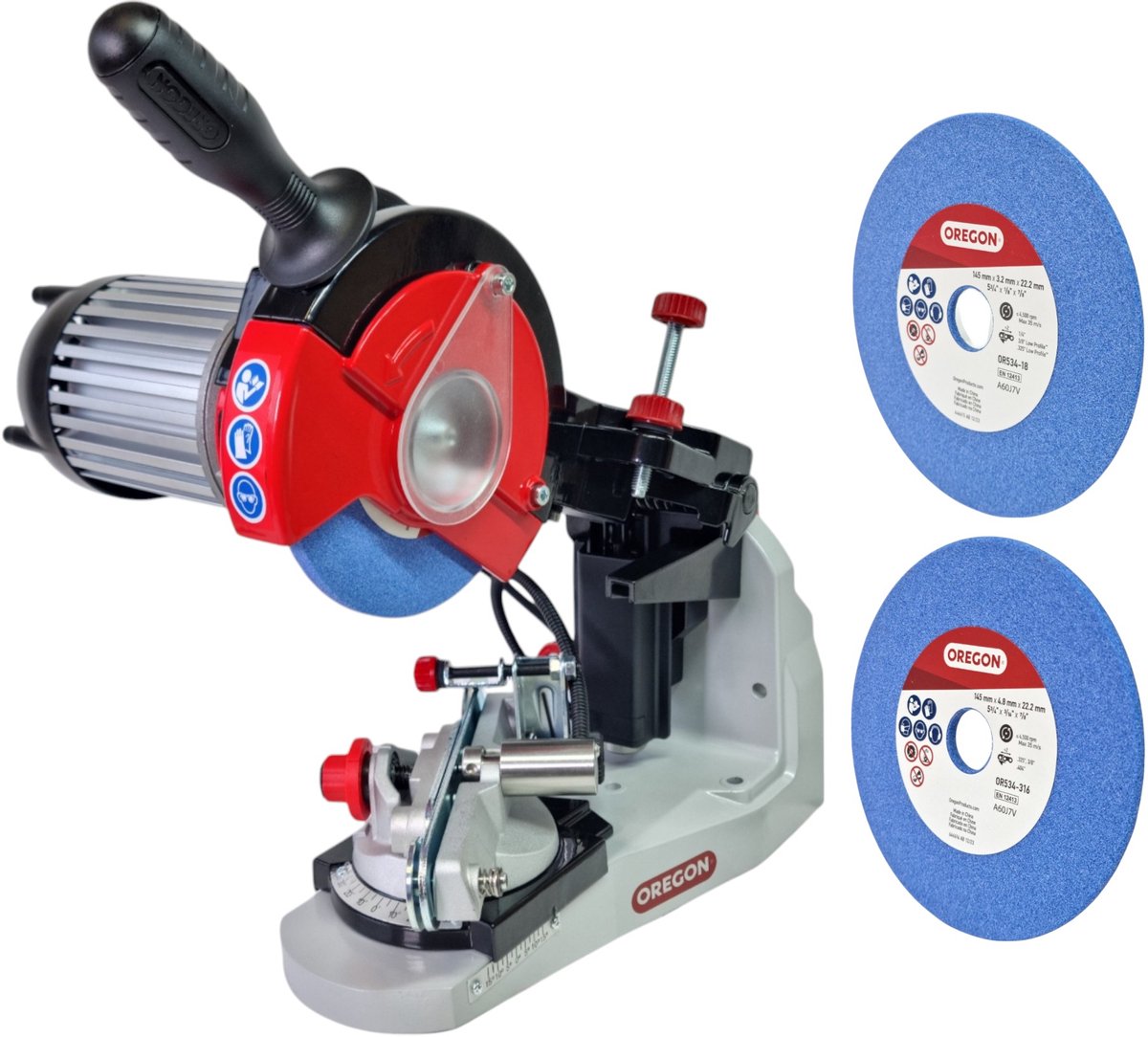 Oregon 620-230 kettingslijpmachine met hydraulische spanning 214 Watt 145 mm voor zaagkettingen serie 620