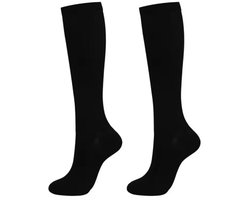 Compressiekousen - Steunkousen - Duopack - Man - Zwart - Maat L/XL
