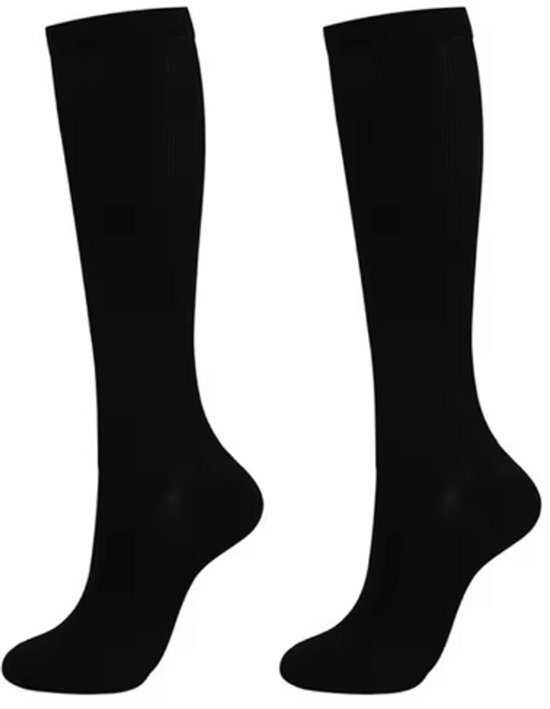 Compressiekousen - Steunkousen - Duopack - Man - Zwart - Maat L/XL