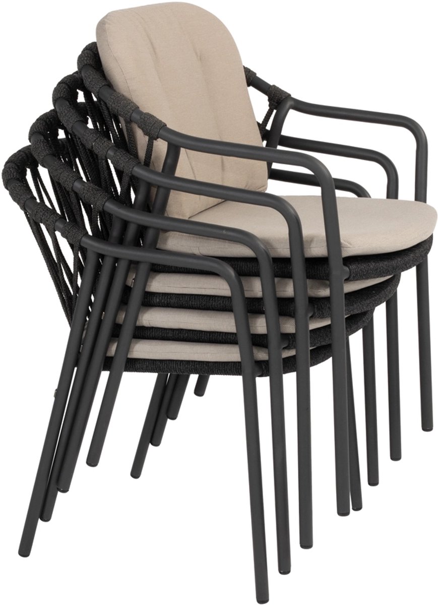Taste by 4 Seasons Manitoba chaise de jardin empilable - anthracite