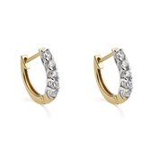 ITY LUX - Boucles d'oreilles créoles en or jaune 18 carats avec diamants 0 carat (10x 2 mm.) Qualité H SI2