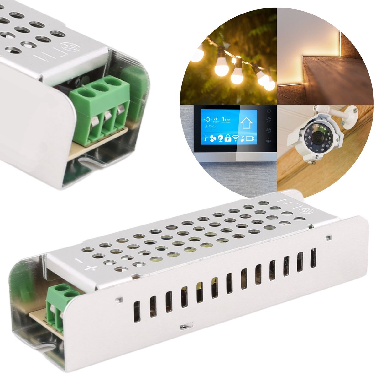 Modulaire voeding LED 25W 12V 2A IP20 SLIM 103x30x21mm