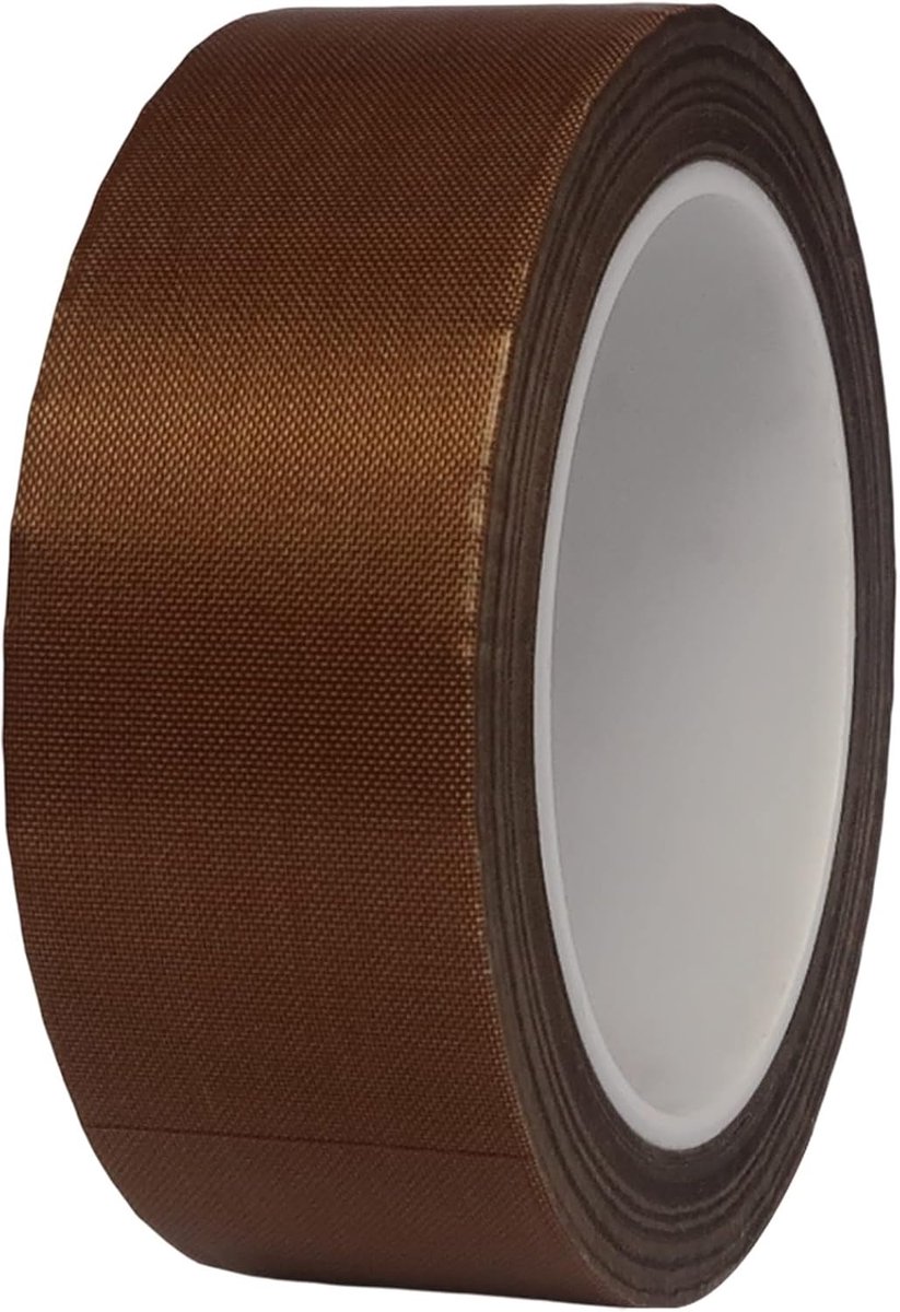 PTFE Gecoate Zelfklevende Glasvezeltape – Duurzaam & Hittebestendig , 10m x 19mm x 0.13 mm Coated Self-Adhesive Fiberglass Tape Without Liner