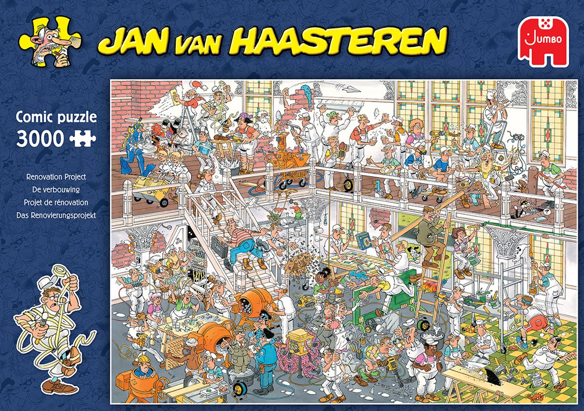 Jan van Haasteren De verbouwing - Puzzel 3000 stukjes volwassenen - Legpuzzels — afbeelding 7