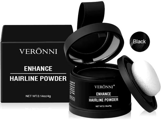 Veronni haarlijn Poeder - Haarlijn Poeder - Haargrens - Haarstyling - Haarpoeder - Haarverf - black - zwart