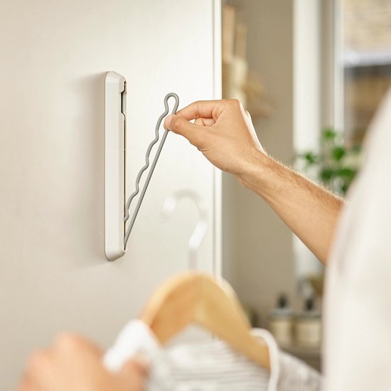 Joseph Joseph - Porte-manteau mural Orderly pliable - Acier au carbone - Crème